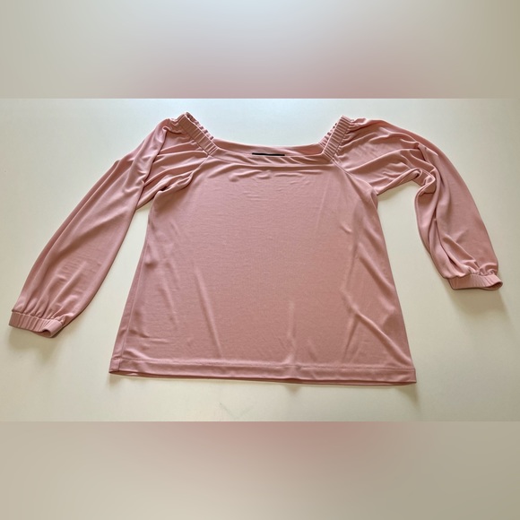 WHBM - Long Sleeve Off The Shoulder Light Pink Top - Picture 8 of 12